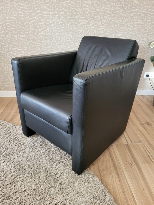 Zwart Leren Fauteuil