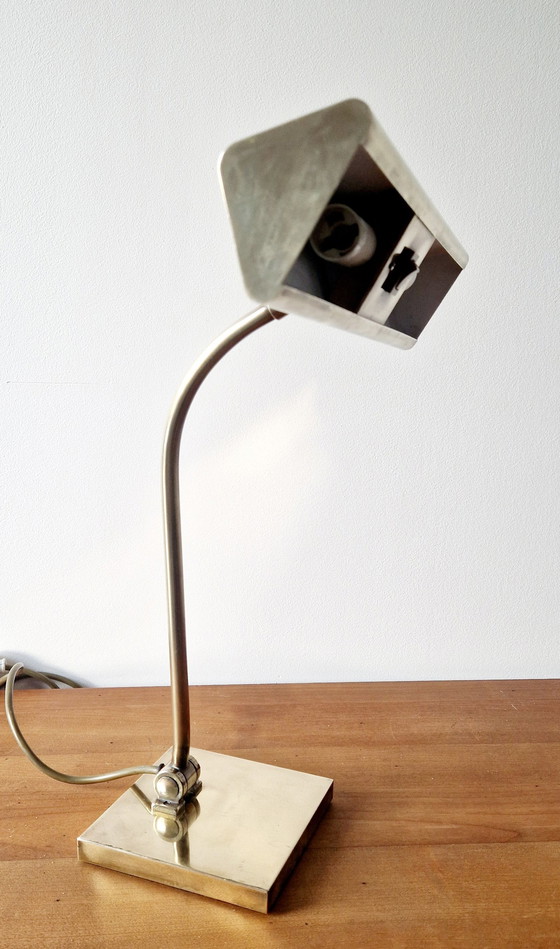 Image 1 of Bankier stijl lamp 1970 Messing