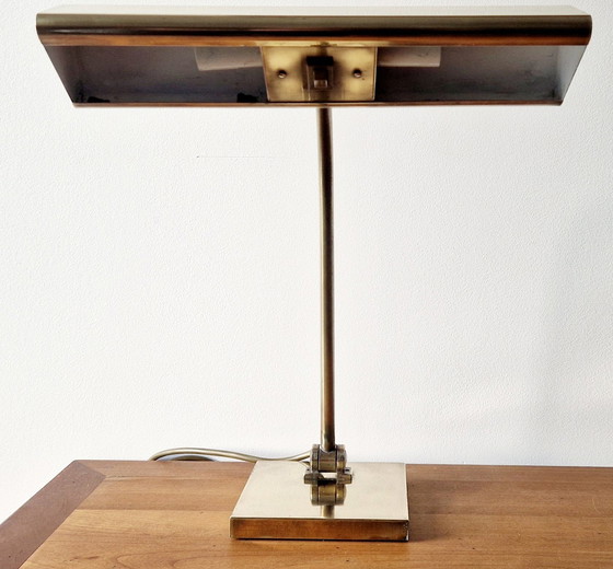Image 1 of Bankier stijl lamp 1970 Messing