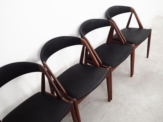 Image 1 of Set van vier teakhouten stoelen, Deens ontwerp, 1970S, Ontwerper: Kai Kristiansen