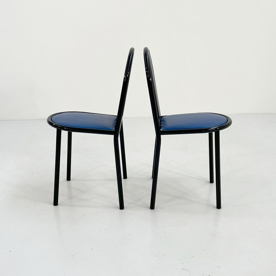 Image 1 of No.222 Stoel Met Blauwe Zitting Door Robert Mallet-Stevens Voor Pallucco, 1980S