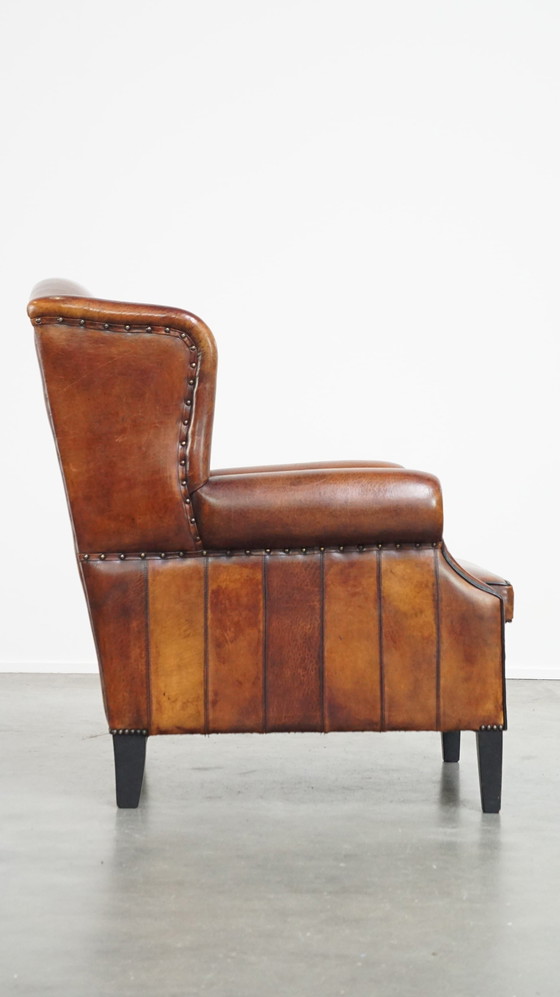 Image 1 of Oorfauteuil Gemaakt Van Schapenleer 