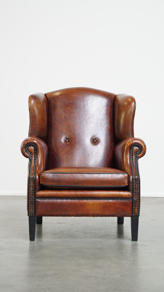 Image 1 of Oorfauteuil Gemaakt Van Schapenleer 