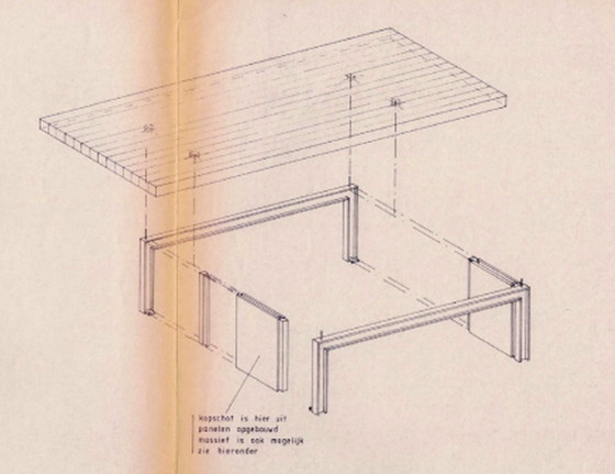 Image 1 of Hardhouten tafel industrieel design