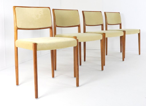 4x Niels O Möller model 80 stoelen eetkamerstoelen vintage