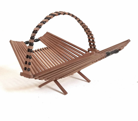 Image 1 of Scandinavische opvouwbare fruitmand jaren 50
