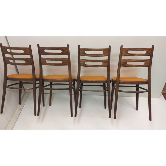 Image 1 of Set van 4 houten stoelen van Ton, Tsjecho-Slowakije 1960