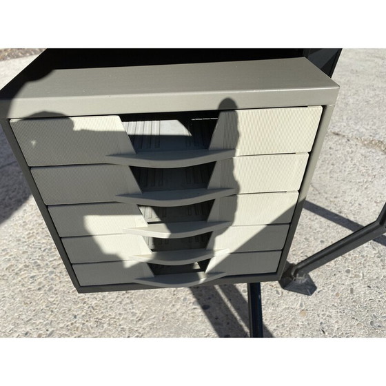 Image 1 of Vintage Arco bureau van metaal en hout door Bbpr voor Olivetti Synthesis, 1960