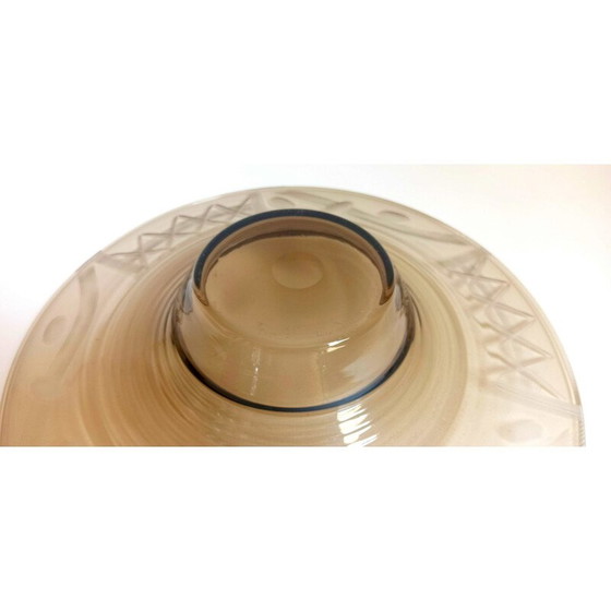 Image 1 of Vintage Art Deco beker in gerookt bruin glas