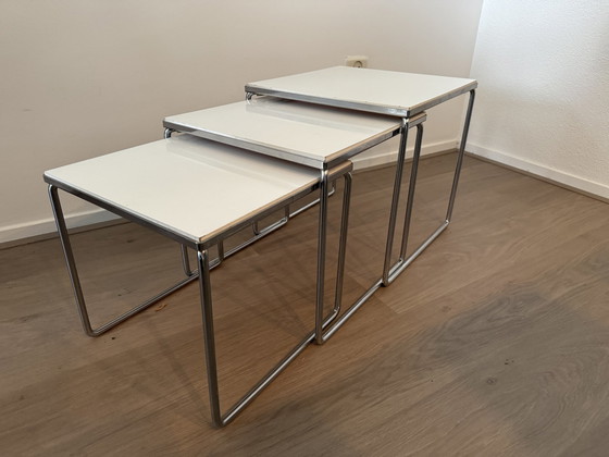 Image 1 of Brabantia Nesting Tables, Met Omkeerbaar Blad Oranje/Wit