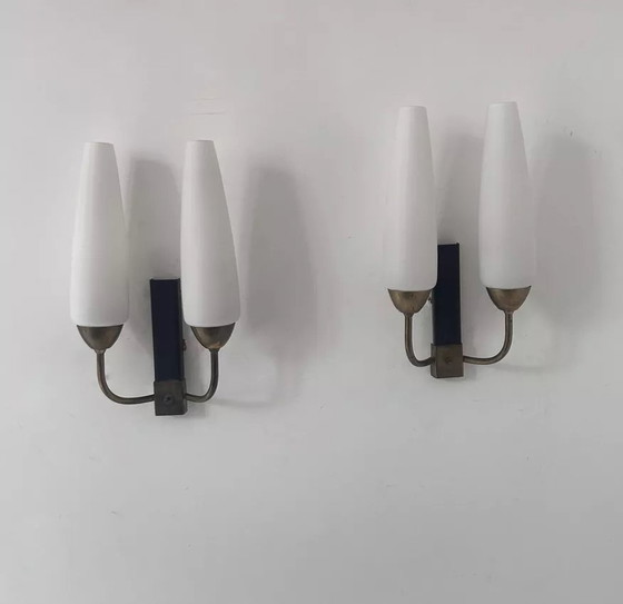 Image 1 of 2X Vintage dubbele wandlamp