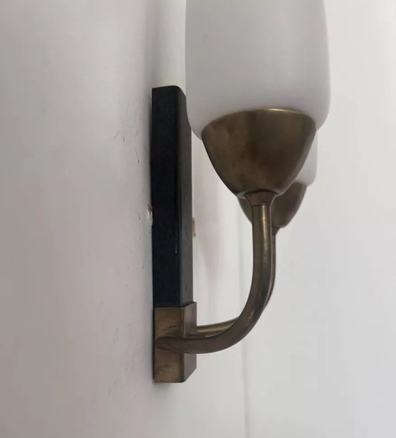 Image 1 of 2X Vintage dubbele wandlamp