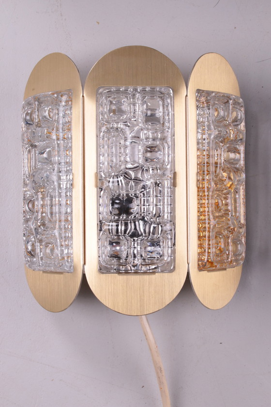 Image 1 of Vitrika Wandlampjes van aluminium met glas, 1960s