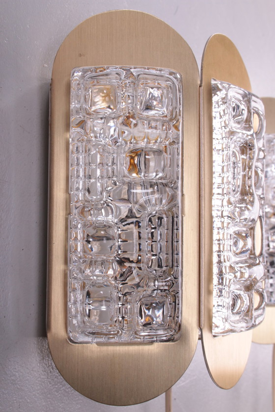 Image 1 of Vitrika Wandlampjes van aluminium met glas, 1960s