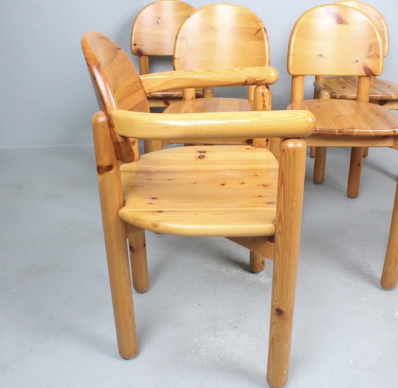 Image 1 of 6x Daumiller Eetkamerstoelen Brutalistisch Mid Century