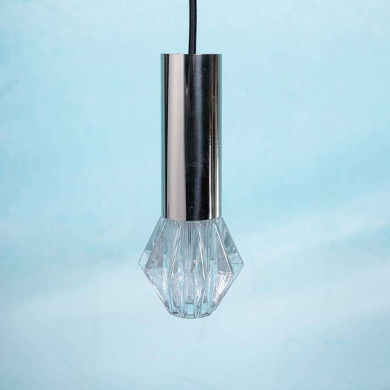 Image 1 of Space age glazen hanglampen, 70s minimalist glass pendants