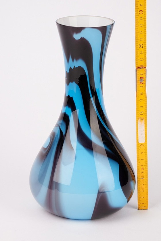 Image 1 of Carlo Moretti Blauwe glazen vaas 70s Murano