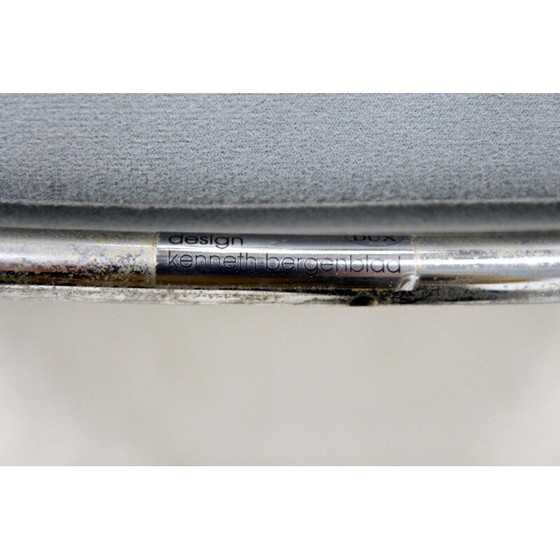 Image 1 of Paar vintage metalen en leren "Cicero" stoelen van Kenneth Bergenblad voor Dux Aksel, Zweden 1980