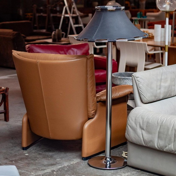 Image 1 of Vintage lederen Palmaria fauteuil door Vico Magistretti voor Cassina, 1995