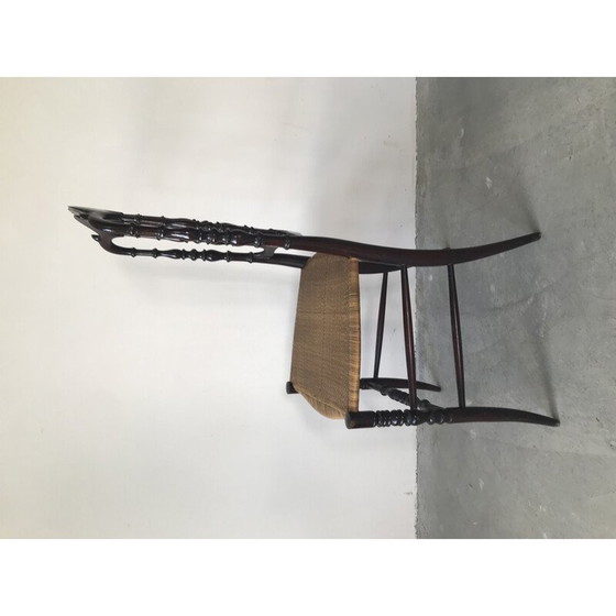 Image 1 of Set van 4 Chiavari vintage rieten stoelen, Italië 1950