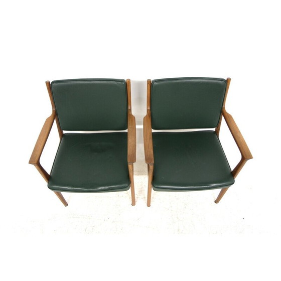 Image 1 of Paar vintage leren fauteuils van Karl Erik Ekselius, Zweden 1960