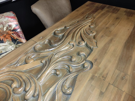 Image 1 of Handmade - ambacht teak hout tafel.