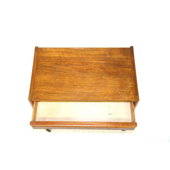 Image 1 of Vintage teakhouten serveertafel op wielen, Denemarken 1960