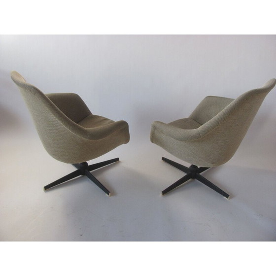 Image 1 of Set van 3 vintage draaifauteuils, Tsjecho-Slowakije 1960