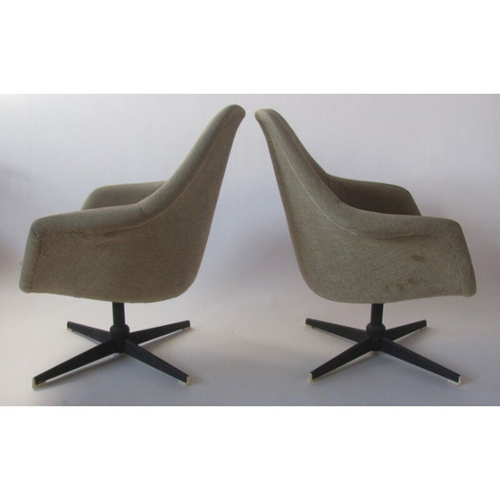 Image 1 of Set van 3 vintage draaifauteuils, Tsjecho-Slowakije 1960