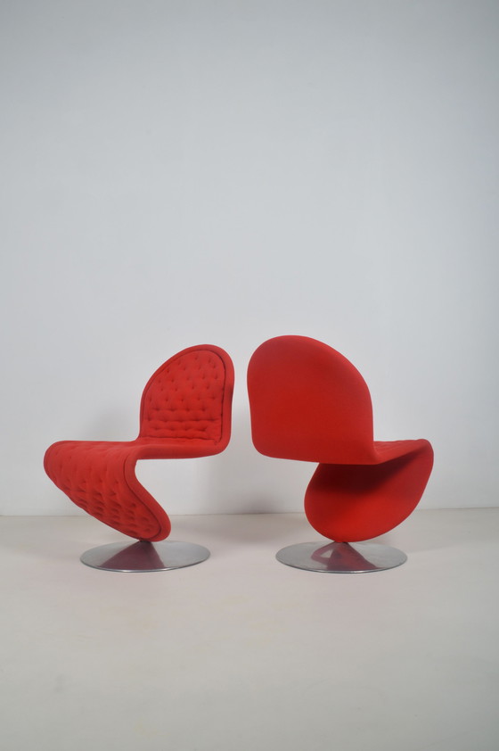 Image 1 of Set 1-2-3 System stoelen door Verner Panton voor Fritz Hansen, jaren '70