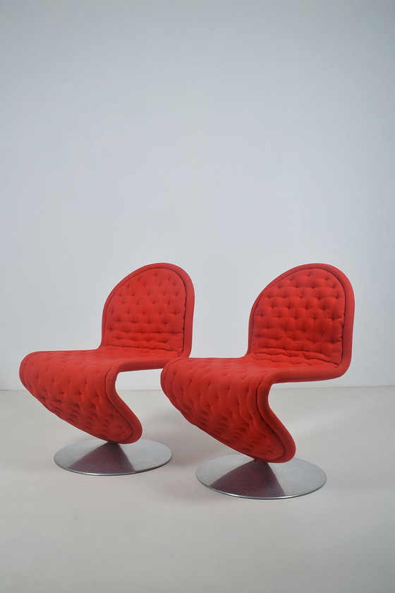 Image 1 of Set 1-2-3 System stoelen door Verner Panton voor Fritz Hansen, jaren '70