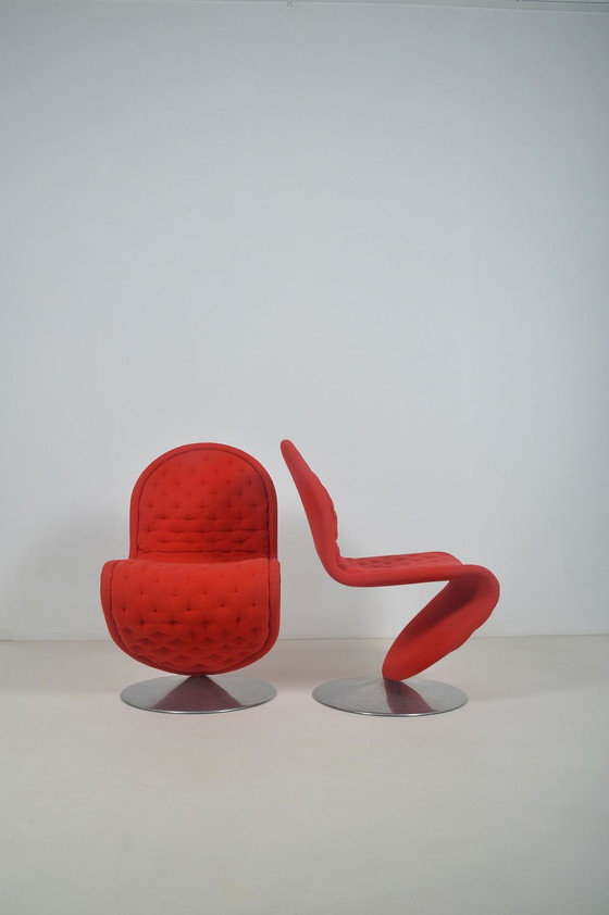 Image 1 of Set 1-2-3 System stoelen door Verner Panton voor Fritz Hansen, jaren '70