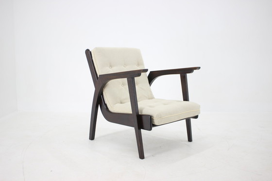 Image 1 of Eikenhouten fauteuil 1960S, Tsjecho-Slowakije