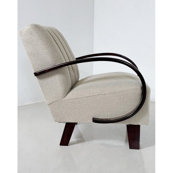 Image 1 of Paar vintage gebogen houten fauteuils van Jindrich Halabala, Tsjecho-Slowakije 1940