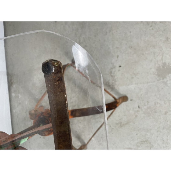 Image 1 of Vintage werkplaatsstoel van dik plexiglas, 1980