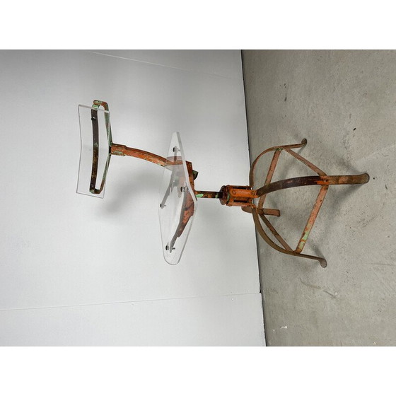 Image 1 of Vintage werkplaatsstoel van dik plexiglas, 1980