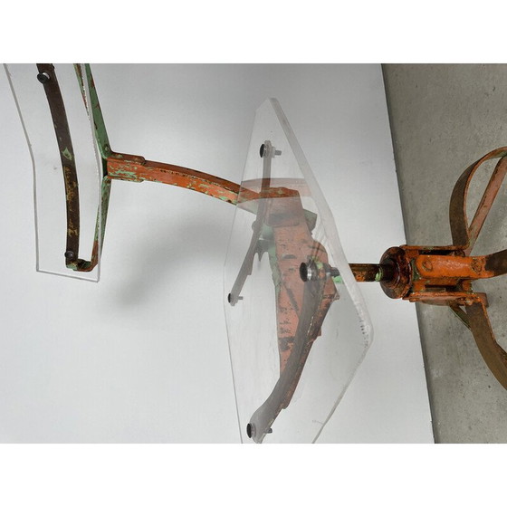 Image 1 of Vintage werkplaatsstoel van dik plexiglas, 1980