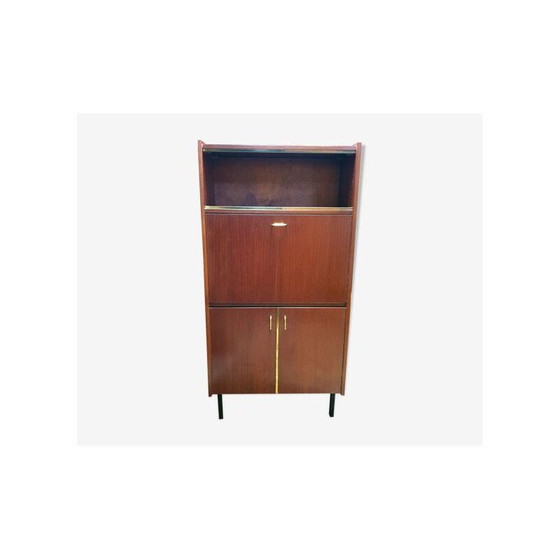 Image 1 of Vintage teak en zwart metalen bureau