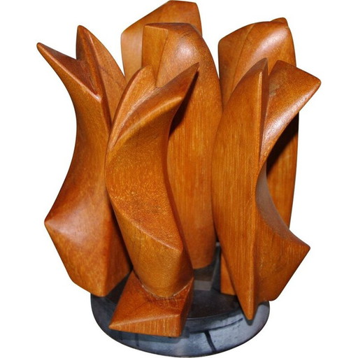 Vintage houten scultuur van Maurice Munck 1960