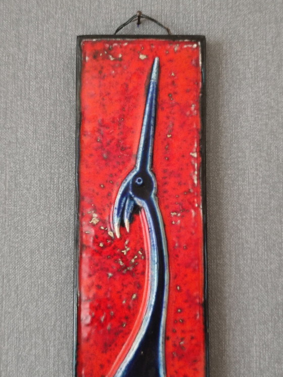 Image 1 of Belgisch Wand Keramiek - Reiger 