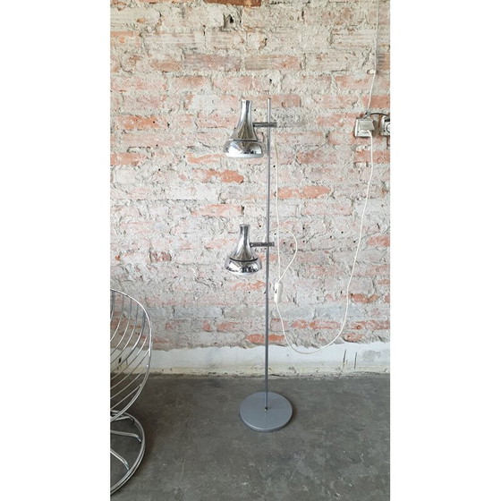 Image 1 of Zilveren vintage vloerlamp, 1960