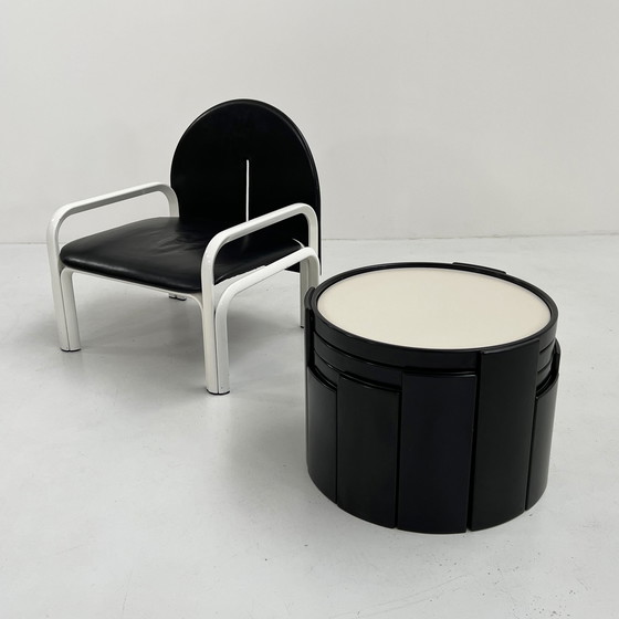 Image 1 of Set grote omkeerbare tafeltjes van Gianfranco Frattini voor Cassina, 1960S