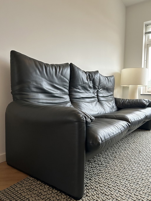 Casina Maralunga Leer Sofa | 3 Zits - Vico Magistretti