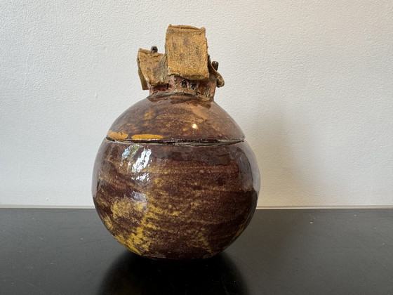 Image 1 of Keramiek pot met deksel en huis