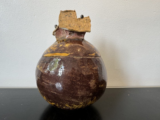 Image 1 of Keramiek pot met deksel en huis