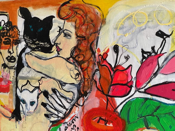 Image 1 of Eleonora Stol Cats schilderij