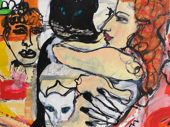 Image 1 of Eleonora Stol Cats schilderij