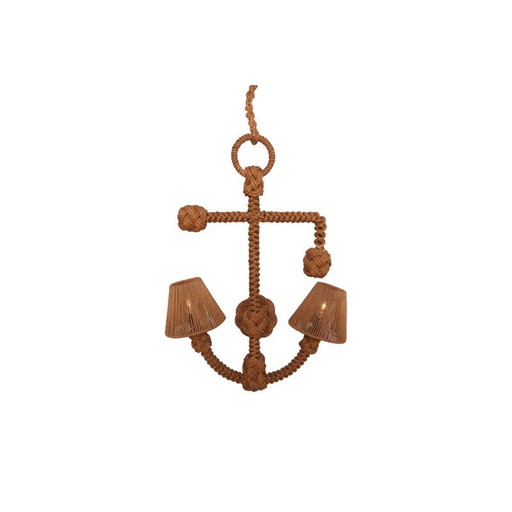 Vintage hanglamp in touw van Adrien Audoux en Frida Minet