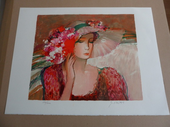 Image 1 of Sachiko Imai, Litho, 'vrouw met de rode jurk'