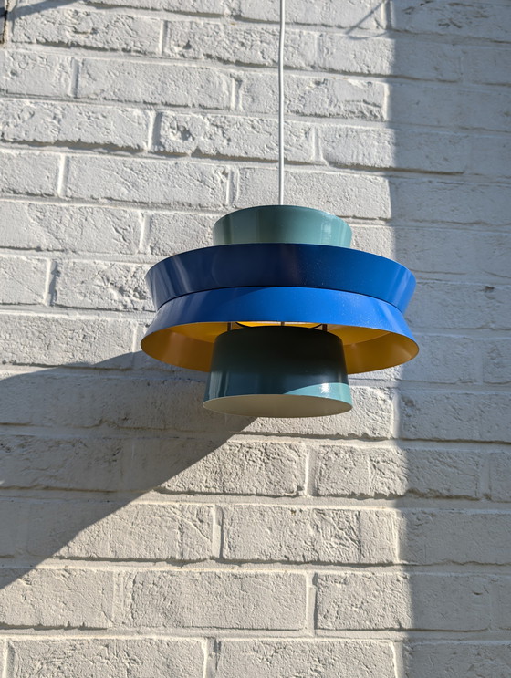 Image 1 of Blauw Groen Geel Geschilderde Trava Hanger Door Carl Thore